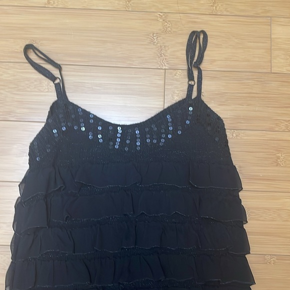 Little Black Dress Tiered Layered With Ruffles Sleeveless Women's Size S - Picture 3 of 15